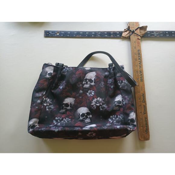 Meiduola YYDS Floral Skull Shoulder Bag - Gothic Punk Style - Picture 2 of 4